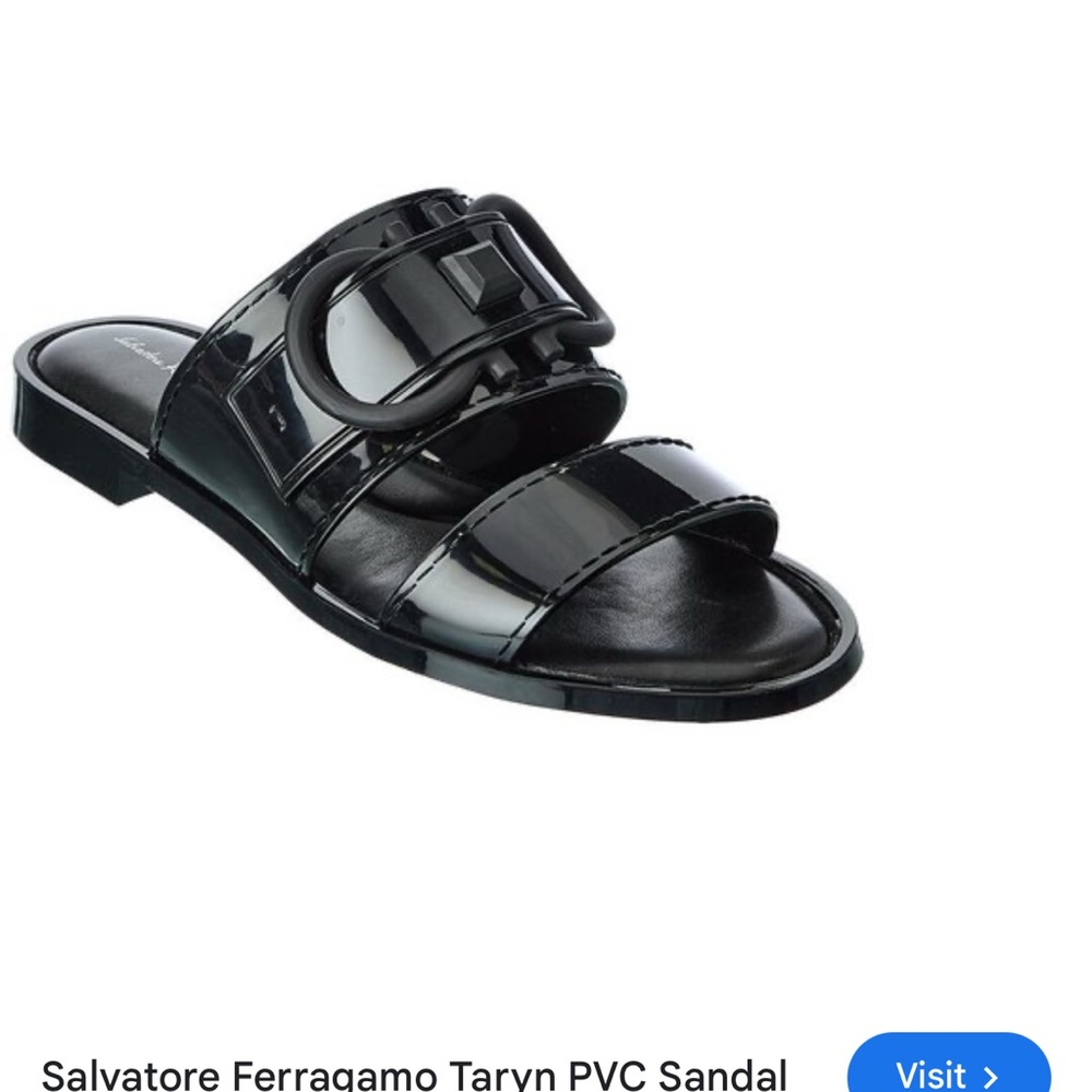 Salvatore Ferragamo Black PVC Sandals